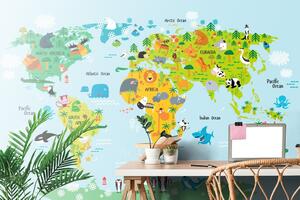 Tapéta gyerek világtérkép állatokkal