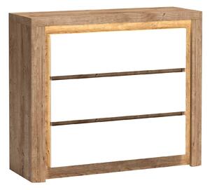 Komód Etrmona 105, Laminált forgácslap, 98x114x41cm, Fényes fehér, Ribbeck tölgy