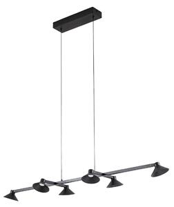 Függőlámpa Lucande, Steve, dimmable, Fekete, Étkező, Fém, Modern