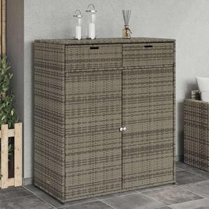 VidaXL szürke polyrattan kerti tárolószekrény 105 x 55 x 113 cm