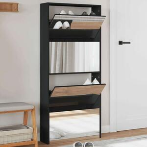 VidaXL Cipőtartó Szekrény - 4 Fiókos - Tükörrel - 63x17x134cm