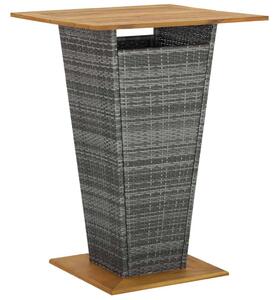 VidaXL szürke polyrattan és tömör akácfa bárasztal 80 x 80 x 110 cm