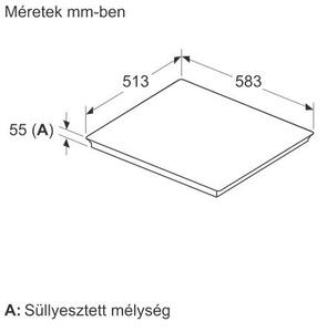 Bosch PIF645HB1E Beépíthető indukciós főzőlap, 58,3 cm, 4 főzőzóna, DirectSelect, Fekete