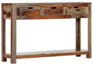 Tömör akácfából tálalóasztal 3 fiókkal 120x30x75 cm