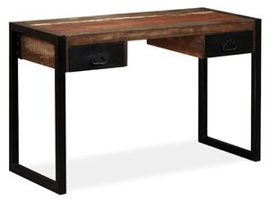 Tömör újrahasznosított fa íróasztal 2 fiókkal 120 x 50 x 76 cm