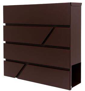 Pepita modern horganyzott acél Postaláda - barna