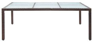VidaXL barna polyrattan kültéri étkezőasztal 200 x 150 x 74 cm