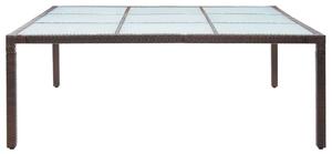 VidaXL barna polyrattan kerti étkezőasztal 200 x 200 x 74 cm