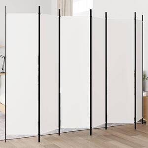 6 paneles fehér szövet térelválasztó 300x200 cm