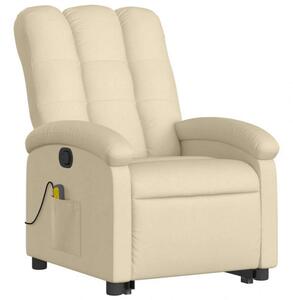VidaXL krémszínű szövet felállást segítő dönthető masszázsfotel