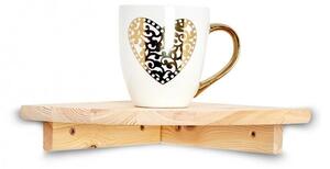 ATMOWOOD Sarok falipolc fából 22 x 22 cm