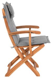 Összecsukható kerti szék kétdarabos szettben szürke párnákkal MAUI