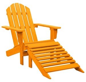 Narancssárga tömör fenyőfa kerti Adirondack szék zsámollyal