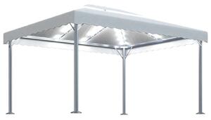 Krémszínű alumíniumpavilon led fényfüzérrel 400 x 300 cm