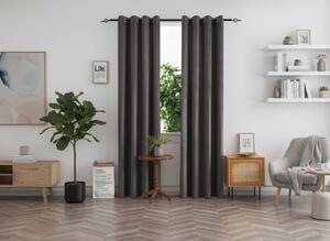 DUNES VELVET sötétítő függöny 140×250 cm, sötétszürke Felfüggesztés: Fém gyűrűk