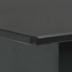VidaXL fekete acél és üveg kerti étkezőasztal 150 x 80 x 74 cm
