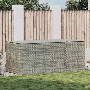 Szürke polyrattan kerti tárolóláda 180 x 90 x 70 cm