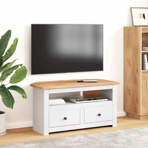 Fehér tömör fenyőfa sarok TV-szekrény 93 x 49 x 49 cm