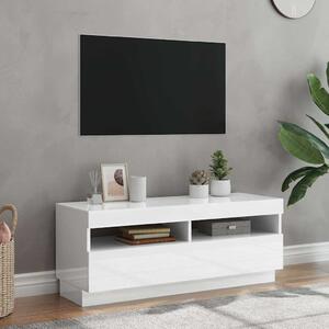Magasfényű fehér TV-szekrény LED-lámpákkal 100 x 35 x 40 cm