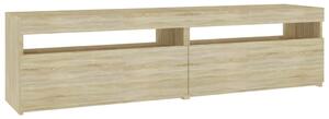 2 db sonoma tölgy színű TV-szekrény LED-ekkel 75 x 35 x 40 cm