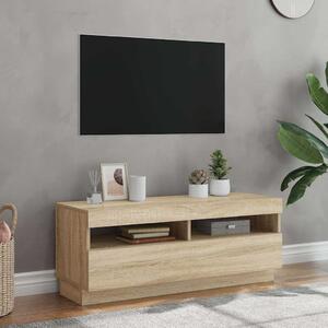 Sonoma tölgy színű TV-szekrény LED-lámpákkal 100 x 35 x 40 cm