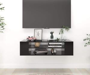 Fekete szerelt fa függő TV-szekrény 100 x 30 x 26,5 cm