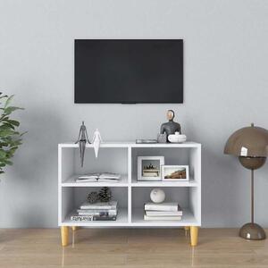 Fehér TV-szekrény tömör falábakkal 69,5 x 30 x 50 cm