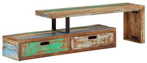 Tömör újrahasznosított fa TV-állvány (118-200) x 30 x 40 cm