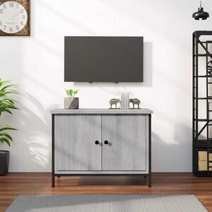 Szürke sonoma színű szerelt fa TV-szekrény ajtókkal 60x35x45 cm