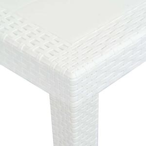 VidaXL fehér rattan hatású műanyag kerti asztal 220 x 90 x 72 cm