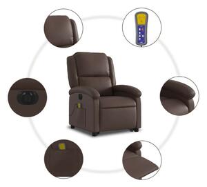 VidaXL elektromos barna műbőr felállást segítő dönthető masszázsfotel