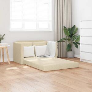 2 az 1-ben krémszínű szövet padlókanapéágy 112 x 174 x 55 cm