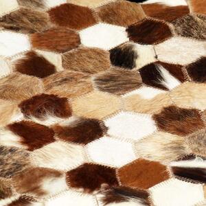 VidaXL barna-fehér foltvarrott valódi szőrös bőrszőnyeg 80 x 150 cm