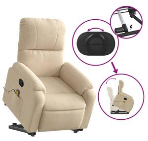 VidaXL Elektromos Felfelé Emelő Masszázsfotel - Krém