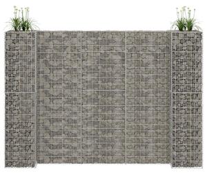 H alakú acéldrót virágtartó gabion 260 x 40 x 180 cm