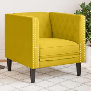 Sárga bársony Chesterfield kanapéfotel