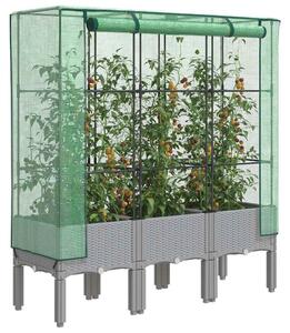 Rattan megjelenésű magaságyás melegháztakaróval 120x40x140 cm
