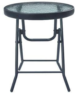VidaXL fekete acél és üveg bisztróasztal 40 x 46 cm