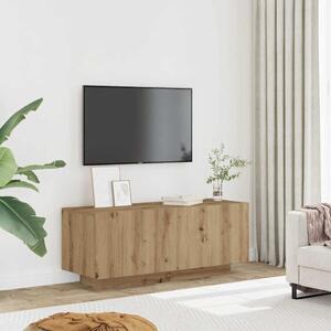 Kézműves tölgy színű szerelt fa TV-szekrény 100 x 35 x 40 cm