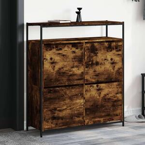VidaXL Cipőtároló Szekrény - Füstös Tölgy - 100x34x112 cm