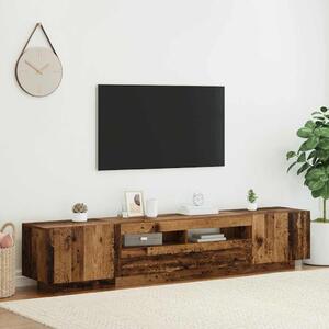 Antik fa színű szerelt fa TV-szekrény LED-ekkel 200x35x40 cm