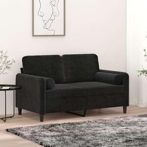 VidaXL Bársony Kanapé - 2 Személyes - Fekete - 120 cm