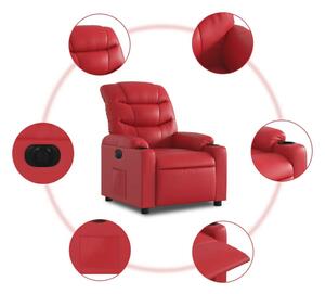 VidaXL piros műbőr elektromos dönthető fotel