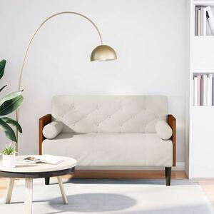 Krém bársony loveseat kanapé párnákkal 110 cm