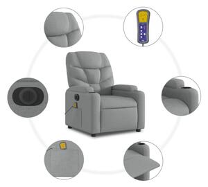 VidaXL világosszürke szövet dönthető elektromos álló masszázsfotel