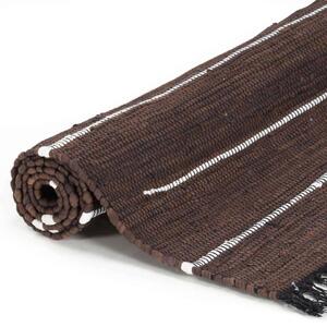 VidaXL barna, kézzel szőtt pamut Chindi szőnyeg 120 x 170 cm