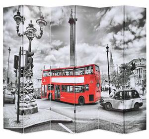 Fekete-fehér londoni busz mintás paraván 228 x 170 cm