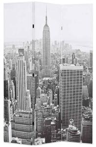 Fekete-fehér New York mintás paraván 120 x 170 cm