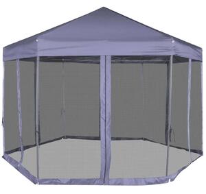 Party Pavilon - Hatszög - 3,6x3,1m - Szúnyoghálóval