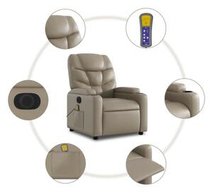 VidaXL elektromos kávészínű műbőr felállást segítő masszázsfotel